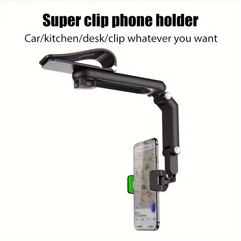 Multi-Functional Car Phone Holder Sun Visor Navigation Racks for Direct-View GPS Navigation with Rotation Function Phone Holders