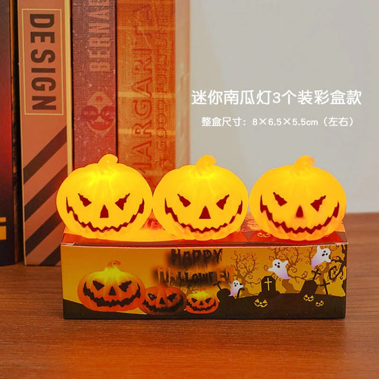 Halloween Led Glow Ghost Tree Light Home Decoration Spider Pumpkin Candle Lamp Haunted House Horror Props Halloween Party Suppl