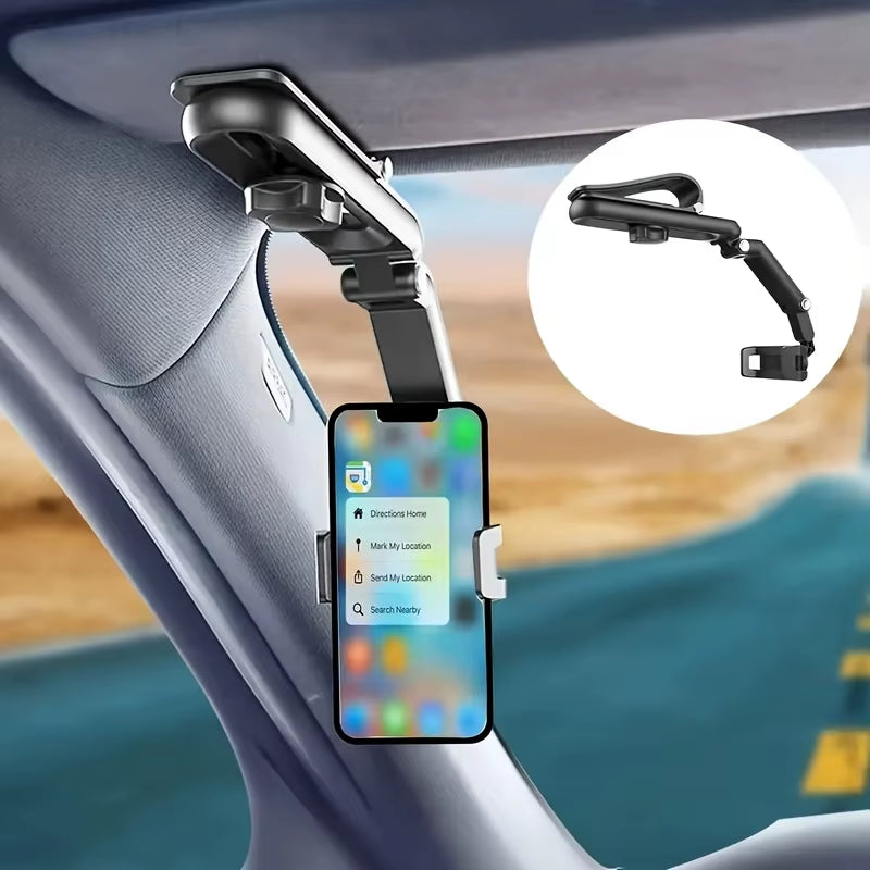 Multi-Functional Car Phone Holder Sun Visor Navigation Racks for Direct-View GPS Navigation with Rotation Function Phone Holders